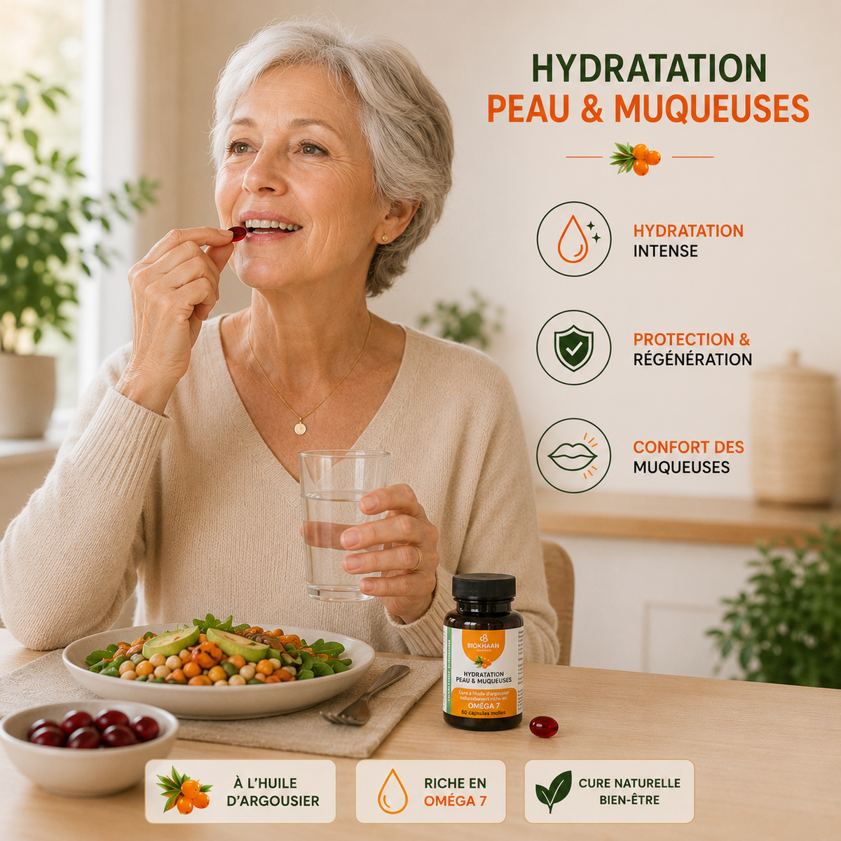 Oméga 7 Argousier - Hydratation des Muqueuses