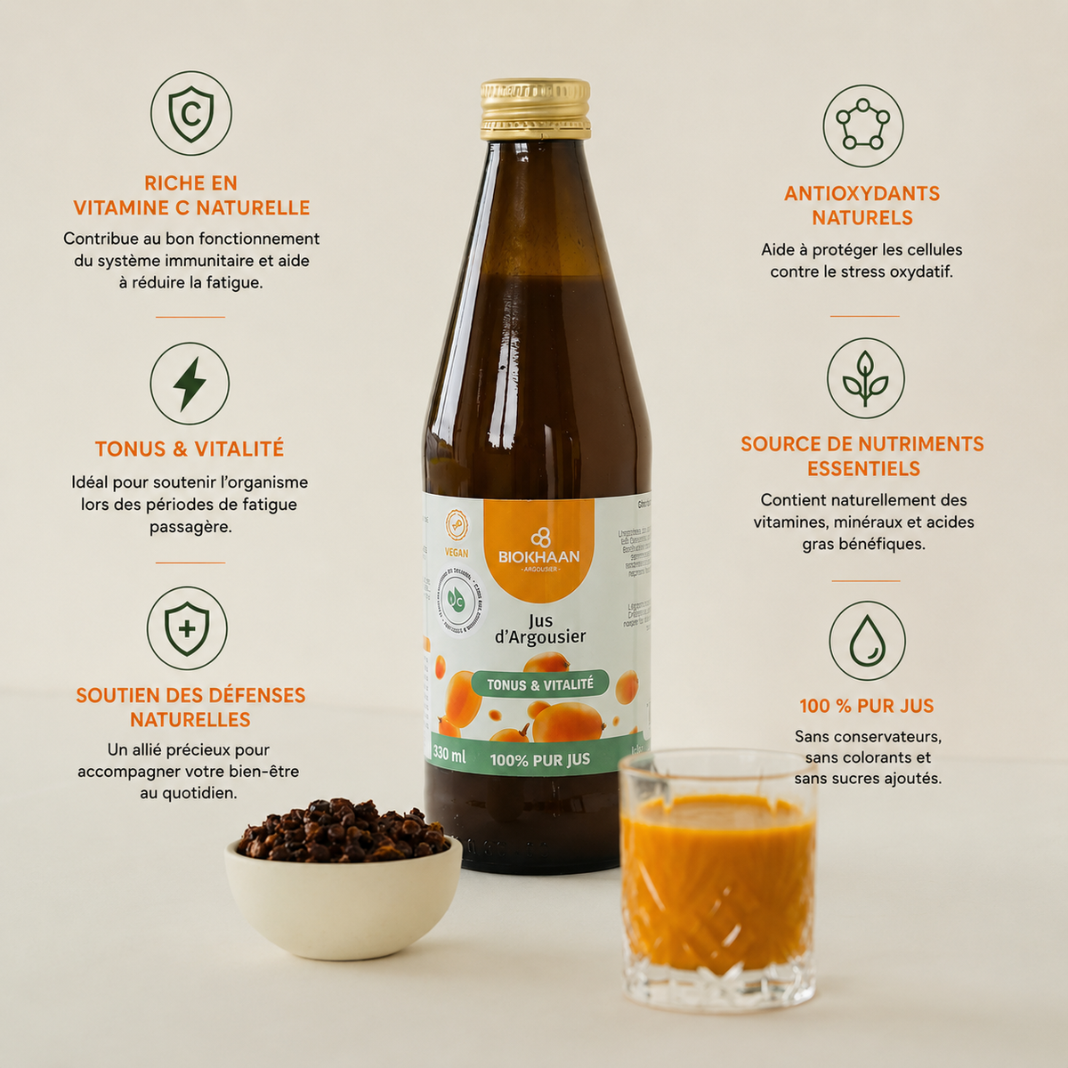 Jus d'argousier 100% Naturel