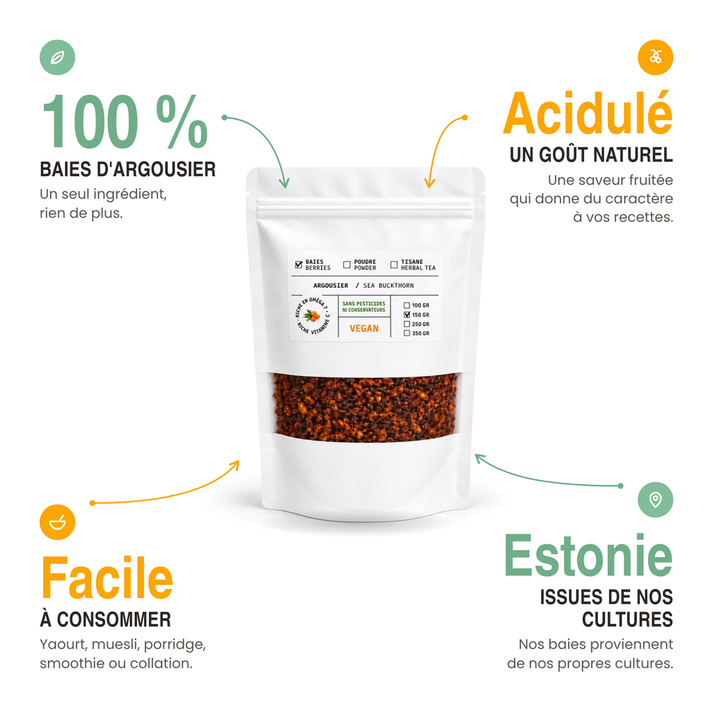 Organic Dried Sea Buckthorn Berries 150g | Natural Superfood – BIOKHAAN